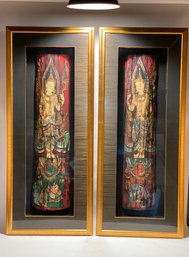 Impressive Hand Painted Indonesian Logs In Shadow Boxes