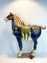 Wonderful Terracotta Chinese Horse 40in Tall