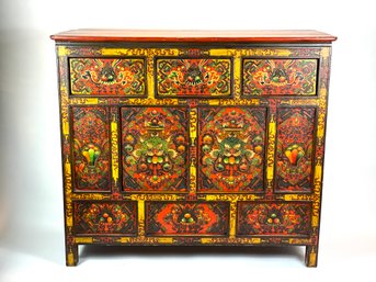 Tibetan Chest With  Painted Dragons