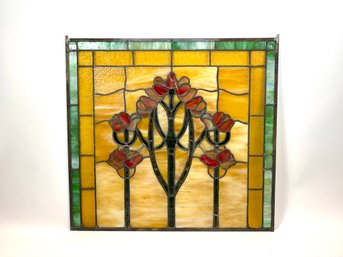 2nd Stained Glass Window With Tree Pattern
