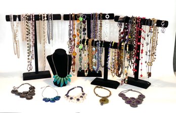 Large Collection Of Beautiful Necklaces And Displays