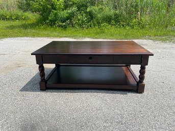 Large Coffee Table With Barley Twist Legs