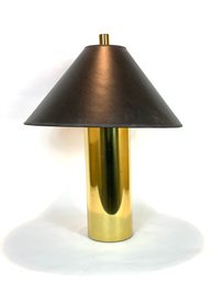Vintage Brass Lamp With Black Shade