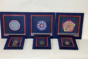 Group Of Framed Pendants And Beadwork
