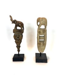 Southeast Asian Carved Elephant Pulleys