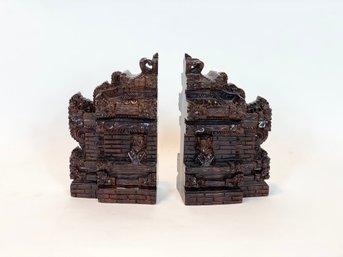 Decorative Wooden Temple  Bookends