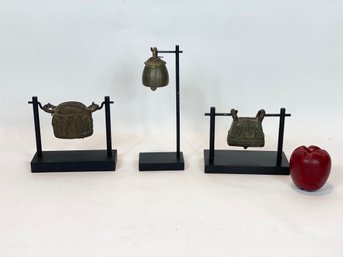 Three Early Bronze Thai Cow Bells