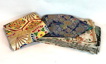 Five Japanese Silk Table Runners Made From Kimonos