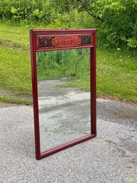 Large Contemporary Red Chinese Mirror