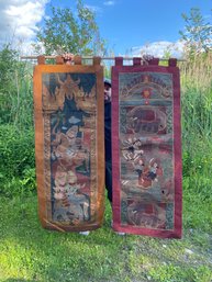 Two Southeast Asian Silk Tapestries/Curtains