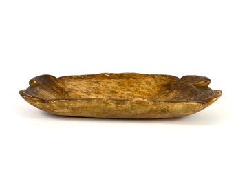 Primitive Wooden Bowl With Birds