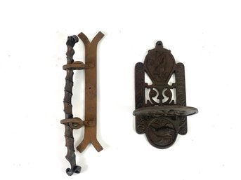 Antique Iron Handle And Sconce