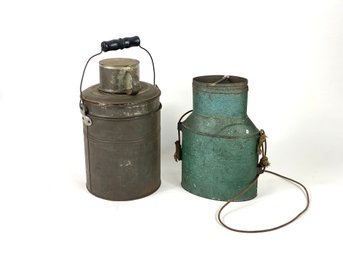 Old Lunch Container And Minnow Bucket