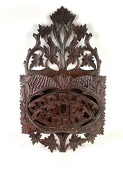 Large Hand Carved Wall Box.