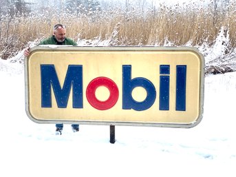 Large Double Sided 1970s Light UP Mobil Sign