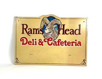 Original Rams Head Wooden Sign From Killington Resort