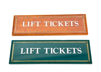 Two Original Killington Resort Lift Ticket Window Wooden Signs
