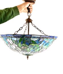 Contemporary Stained Glass Hanging Light