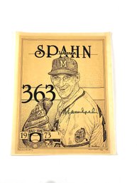Autographed Spahn Warren Hall Of Fame Poster 16/50
