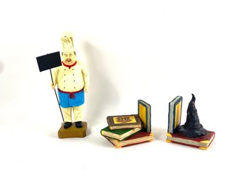Harry Potter Bookends With Chef Statue