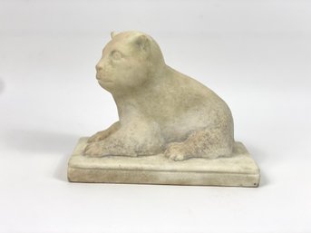 Antique Carved Marble Cat