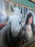 Framed Indian Woman And Horse Painting Signed