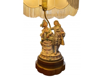 Vintage Ceramic Dancing Couple Lamp