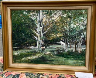 Beautiful Framed Painting By J.h. Stroschin