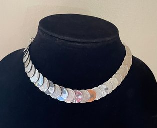 Pretty Silvertoned Choker Necklace
