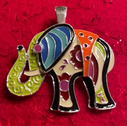 Large Colorful Elephant Pendant