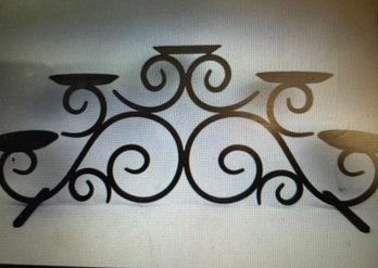 Retired Party Lite Black Wrought Iron Hearthside 5 Pillar Candle Holder