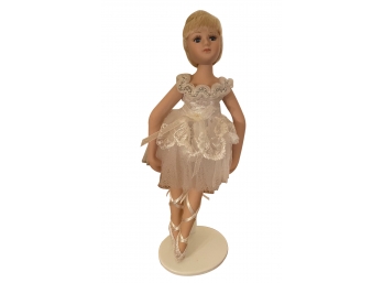 Beautiful Vintage Quaint Ballerina Porcelain Doll With Stand