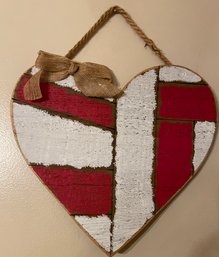 Red And White Striped Hanging Heart