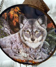 Viva! The Evolution Wolf Stained Glass Wind Chime