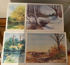Lot Of Four Sherm Pehrson Colorful Wildlife Prints