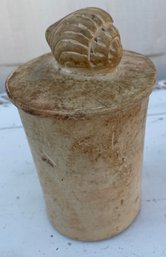 Heavy Two Piece Cylindrical Jar With Shell On Lid