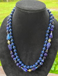 Pair Of Blue Beaded Necklaces
