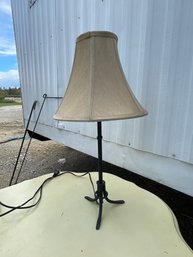 Vintage Table Lamp With Wrought Iron Base