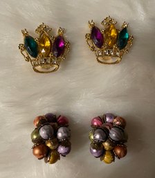 Pair Of Fancy Vintage Clip On Earrings