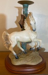 Noble Stallions Horse Candlestick By Danbury Mint