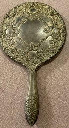 Vintage Silver Plated Hand Vanity Mirror