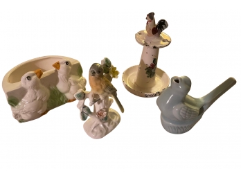 Grab Bag Lot Of Vintage Ceramic Feathered Friends Figurines