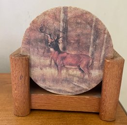 Vintage Wooden Deer Coasters