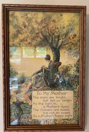 Vintage Mary Gold Mother Motto Poem Great MOTHERS