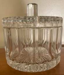 Vintage CZECHOSLOVAKIA Crystal Container With Lid