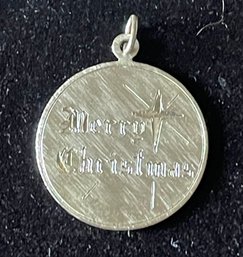 Vintage Merry  Christmas Sterling Silver Charm