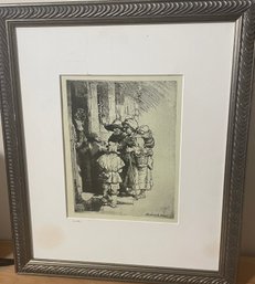 Black And White Custom Framed Picture Signed Rembrandt F Ibris