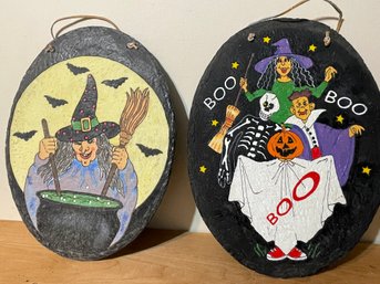Two Hand Painted Halloween Wall Decor