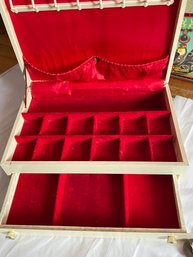 Vintage Jewelry Box With Small Grab Bag Lot Of Contents