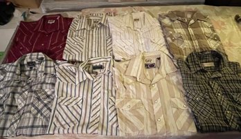 Lot Of 8 Western Style Short Sleeve Shirts